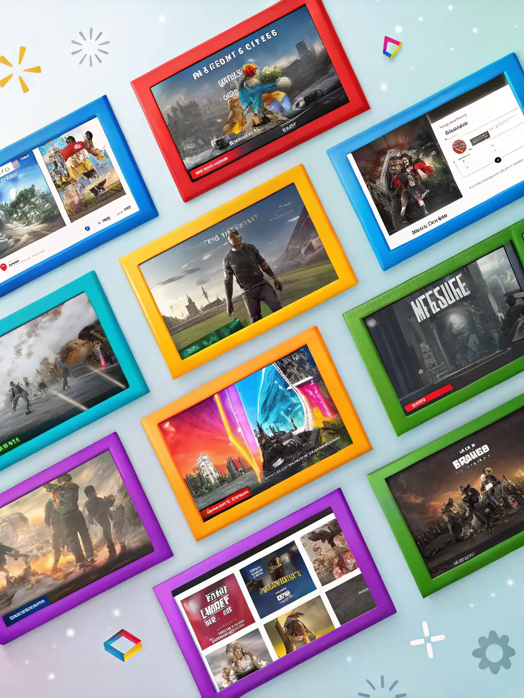 An artistic representation of various game art styles created by IG Studio, showcasing their expertise in visual design.